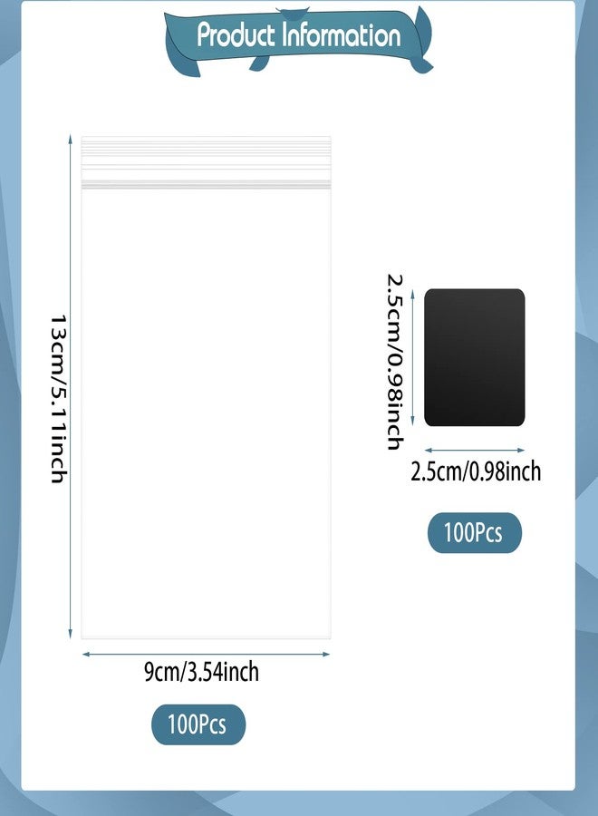 ايرسيدا مجموعة إيرسيدا من 200 قطعة من شرائط منع التشويه مع أكياس بلاستيكية شفافة للمجوهرات، 100 كيس تخزين شفاف مقاس 3.5 × 5 بوصة و100 قطعة من شرائط منع التشويه مقاس 1 بوصة لتغليف خواتم وأقراط المجوهرات - Image 2